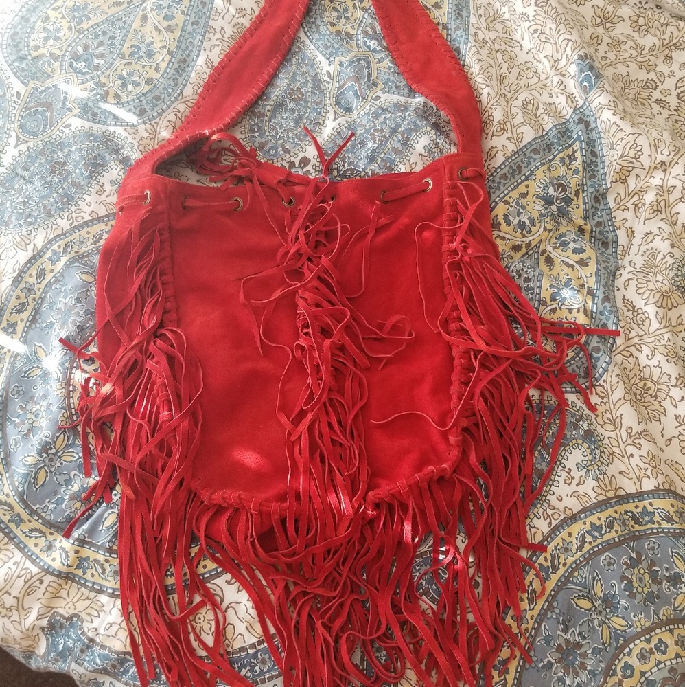 Boho festival genuine suede crossbody